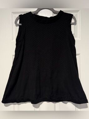 Cecilie Copenhagen Black Sleeveless Textured Swing Top